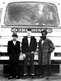 Pauline Black, Suggs and Neville Staple by the 2 Tone Tour bus